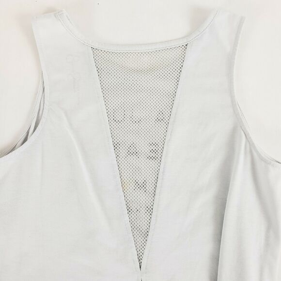 Jessica Simpson The Warm Up Split Back Graphic Tank Top Glowing White Size M - Picture 9 of 10